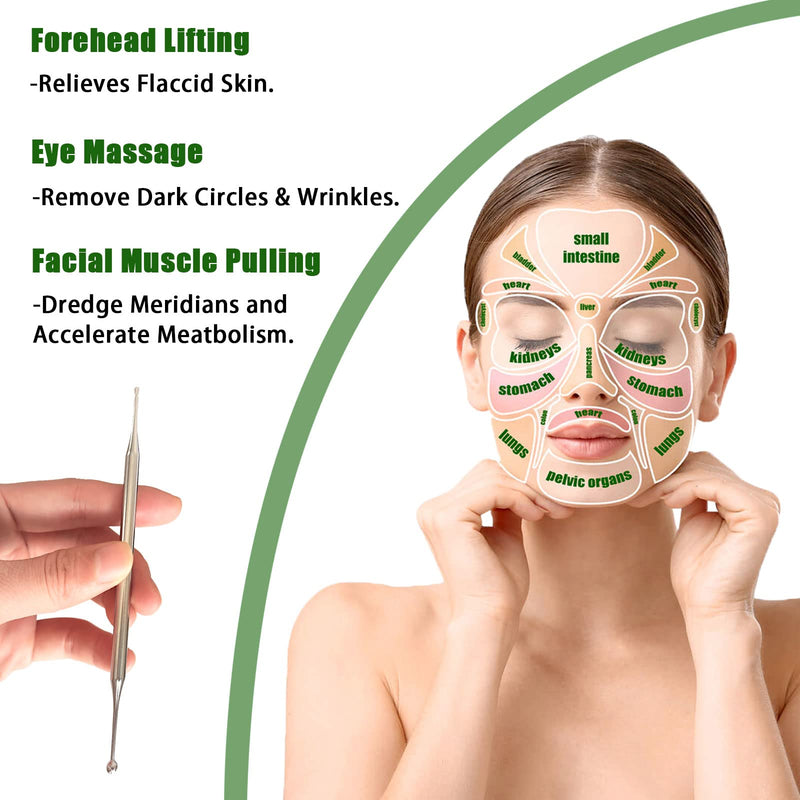 [Australia] - Acupuncture Pen, Dual Head Ear Body Point Probe Tip Acupressure Stainless Steel Facial Reflexology Massage Tool Ear and Body Point Probe Pen 1 