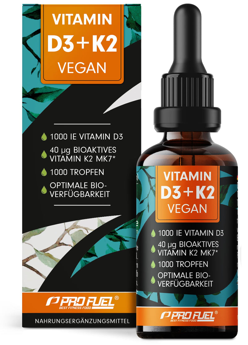[Australia] - Vitamin D3 + K2 1000 drops vegan - 1000 IU vitamin D3 + 40 mcg K2 MK7 (Pharmaquinone®) - optimally high dosage - highest bioavailability - vegan vitamin D3 from lichen - laboratory tested - 30 ml Vit. D3 + K2 drops 30 ml (pack of 1) 