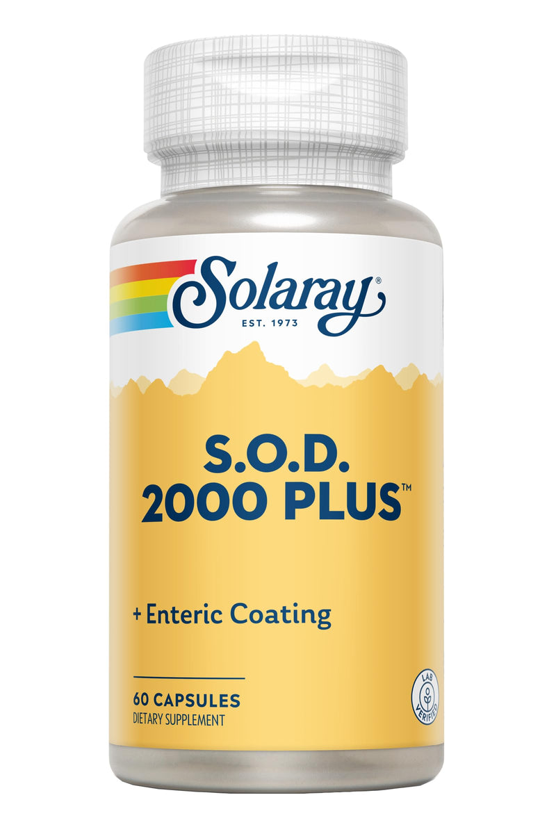 SOLARAY S.O.D. 2000 Plus, 100 VegCaps | Antioxidant & Cellular Wellness Support, SOD, Catalase & Herbal Blend, Enteric Coated, 100 Servings, Lab Verified