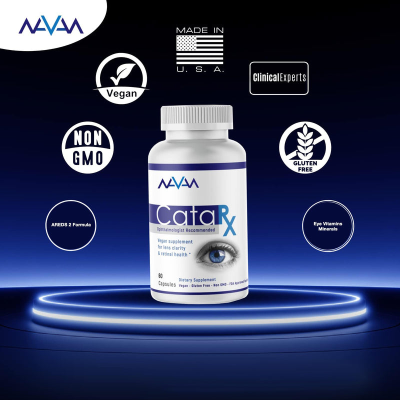 [Australia] - Navan CataRx Antioxidant AREDS 2 Eye Vitamins & Minerals Supplement for Lens Clarity & Retina Health by Clinical Experts - Lutein, Zeaxanthin, Zinc, Vitamin C, NAC - 60 Capsules 