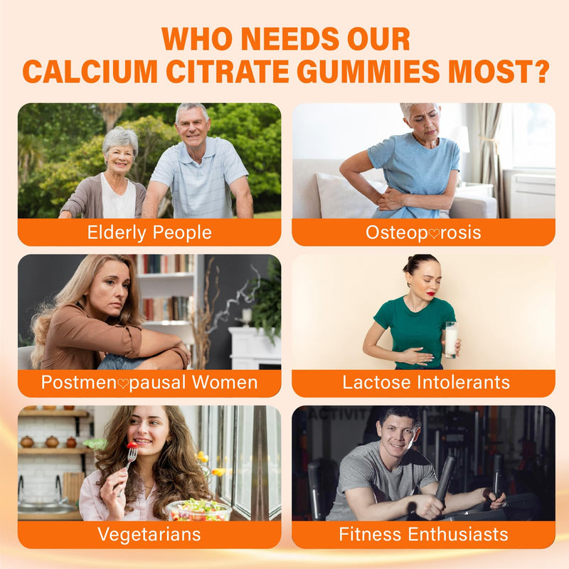 Calcium 1200 mg with Vitamin D3 for Adults - Calcium Supplement Gummies | with 5000iu Vitamin D3, K2, B6, B12, Magnesium & Zinc for Women Men - Easy to Digest, Vegan, Sugar Free, 120 Gummeis Orange 60 Count (Pack of 2)