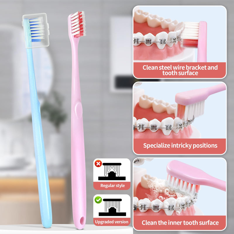 [Australia] - Orthodontic Care Kit for Invisalign Users – Includes V-Shape Toothbrush, 2 Flavored Chewies, Aligner Removal Tool, Breathable Retainer Case – Portable Dental Cleaning Set for Travel & Daily Use Blue Care Kit Compatible With Invisalign 