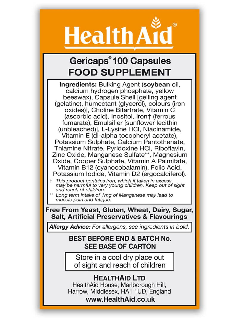 HealthAid Gericaps - 100 Capsules