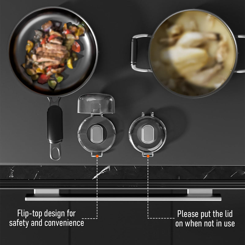 [Australia] - Stove knob Safety Covers for Child Upgraded Unlock Universal Size with Adult Two-Finger, Dual-Key Press Gas Stove Knob Locks Water Resistant Oil Resistant and High Temperature ResistantÔºà5 PackÔºâ 5 White 