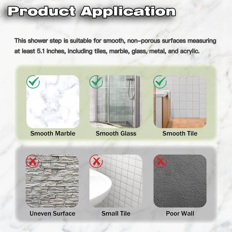 [Australia] - Shower Foot Rest for Shaving Legs,Shaving Stool with Vacuum Suction Cup,Foldable Reusable Shower Step for Shaving Legs,Shaving Step for Inside Shower 