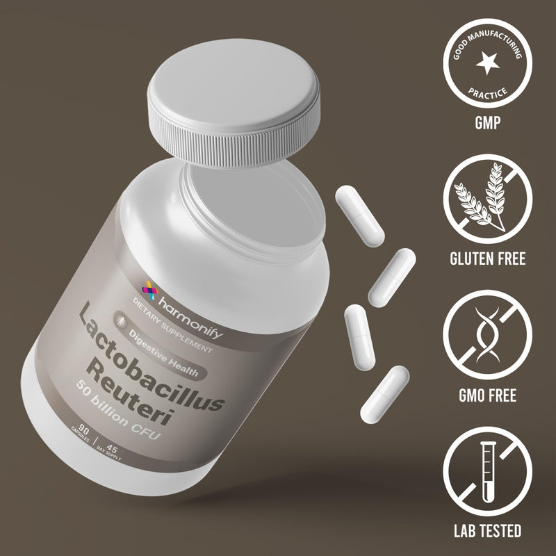 Lactobacillus Reuteri 50 Billion CFU – High Strength Probiotic Supplement – 90 Vegetarian Capsules | Gut, Digestive & Immune Support | Vegan, Non-GMO | 45 Day Supply