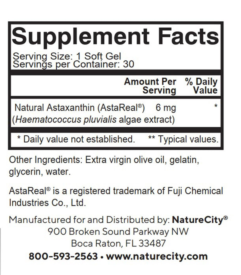 [Australia] - True-Asta AstaReal Natural Astaxanthin Supplements 6mg – Joint Muscle Skin Eye Support (30 Soft Gels) Algae Antioxidants Supplement | Non-GMO, Gluten Free, and BPA Free 1 