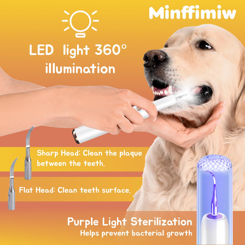 [Australia] - Dog Plaque and Tartar Remover - Electric Plaque Remover for Teeth with 5 Modes, LED Light, Safe Tooth Cleaner Dog Teeth Cleaning Kit Dental Care Tool for Pets 