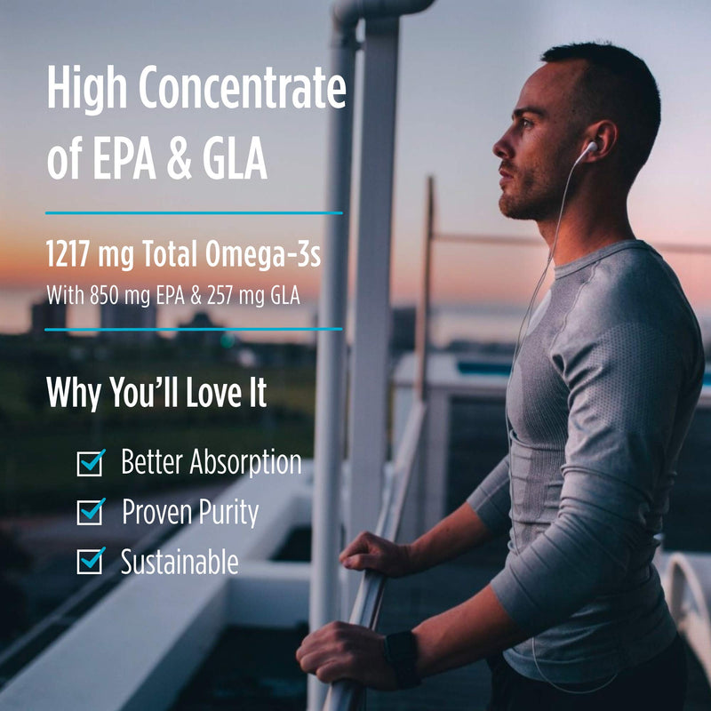 [Australia] - Nordic Naturals ProEPA with Concentrated GLA, Lemon - 60 Soft Gels - 1217 mg Omega-3 + 257 mg GLA - Heart, Neurological & Immune Support, Healthy Skin - Non-GMO - 30 Servings 