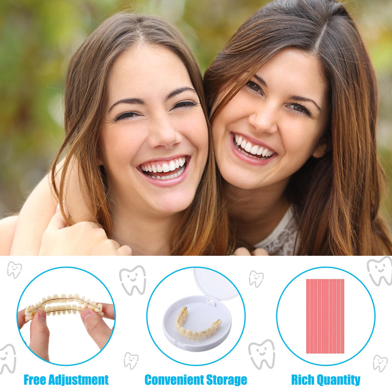 [Australia] - 16 Pcs Dentures DIY Repair Kit Fake Teeth Kit Make Your Own Dentures Kit Repair Missing Teeth Easy and Convenient Customizable Denture Solution for Improve Smile 