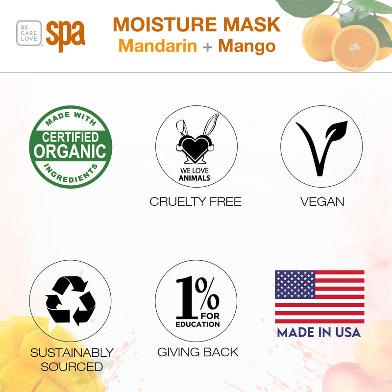 [Australia] - BCL SPA Organic Mandarin and Mango moisture mask for hands, foot mask, and body mask skin care spa treatment, home or professional use with argan oil, olive oil, aloe vera, cucumber, and kelp 16 fl oz Mandarin Mango 16 Fl Oz (Pack of 1) 