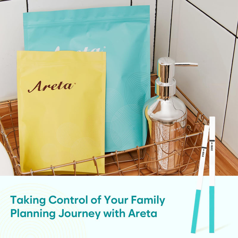 Areta Ovulation Test Strips Kit: 30 LH Fertility Tests for Women | Fast & Convenient Ovulation Predictor Kit Blue, Expiration Date 11/21/2026