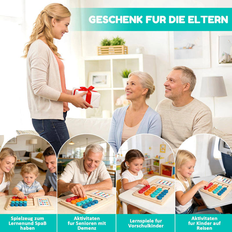 Games for Dementia, Wooden Dementia Games with 12 Cards, Colour Memory Activity for Dementia Sufferers