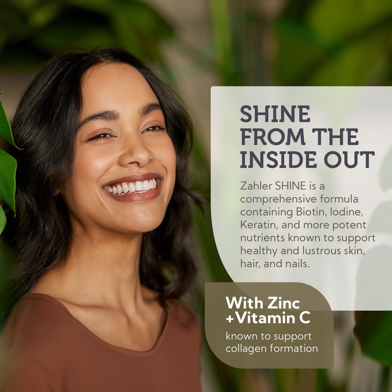 Zahler Shine Hair Skin and Nails Vitamins for Women & Men - Multivitamin for Hair Growth, Stronger Nails and Skin Health - Kosher Supplement with Biotin, Keratin & Hyaluronic Acid (60 Capsules)