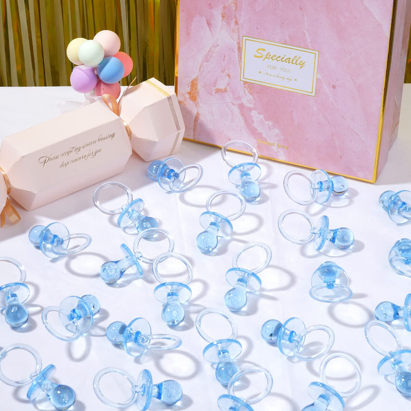 [Australia] - 50 Pieces 2.75 Inch Baby Pacifier Baby Shower Plastic Pacifier for Baby Shower Pacifier, Baby Shower Gender Show Party Decoration DIY Baby Shower Birthday Party Gift (Blue) Blue 