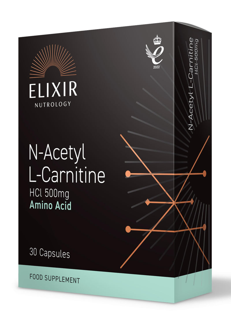 N-Acetyl L-Carnitine HCl 500mg Capsules | Supports Energy Production & Active Lifestyles | Ideal for Training & Exercise Routines | High Strength Amino Acid Derivative | 30 Vegan Capsules | UK Made