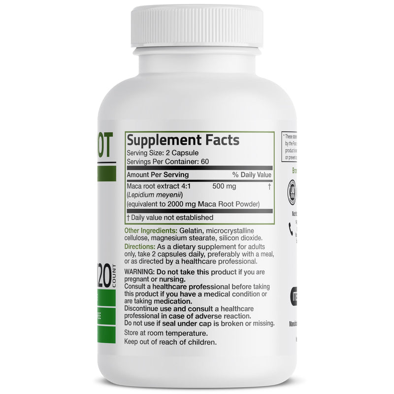 [Australia] - Bronson Maca Root Lepidium Meyenii Non-GMO, 120 Vegetarian Capsules 120 Count (Pack of 1) 