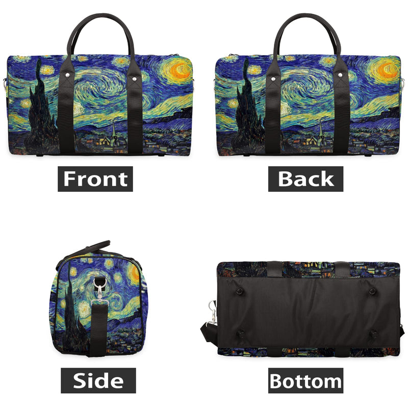 Starry Night Art Travel Duffel Bag, Starry Night Sports Gym Bag Waterproof Weekender Bag Overnight Travel Carry on Bag Duffel Tote for Women and Men