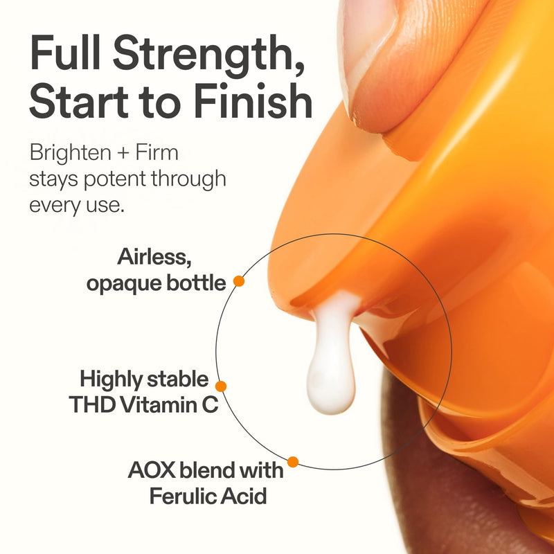 Skinfix Brighten + Firm 15% Vitamin C Serum for Face - Visibly Fades Dark Spots & Fine Lines - Safe for Sensitive & Aging Skin