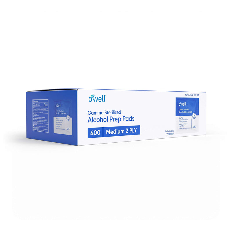 [Australia] - Alcohol Wipes, 400 Count | Medical & Professional Sterile Alcohol Prep Pads | Individually Wrapped 2-Ply Antiseptic Alcohol Pads Great for First Aid Kits & Personal Use 400 Count (Pack of 1) 