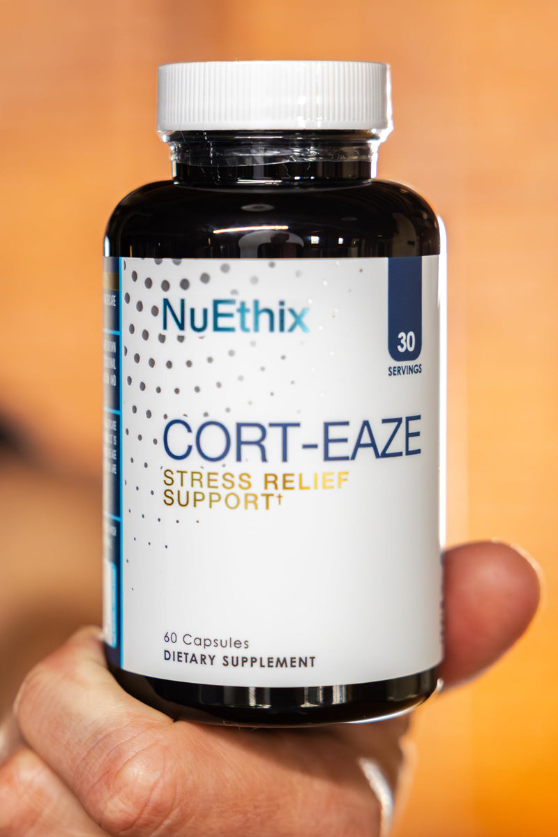 [Australia] - NuEthix Formulations Cort-Eaze - Cortisol Supplement - Health Support Supplement with Ashwagandha, L-Theanine & Rhodiola Rosea - Relaxation and Deep Sleep, 60 Capsules, 30 Servings 