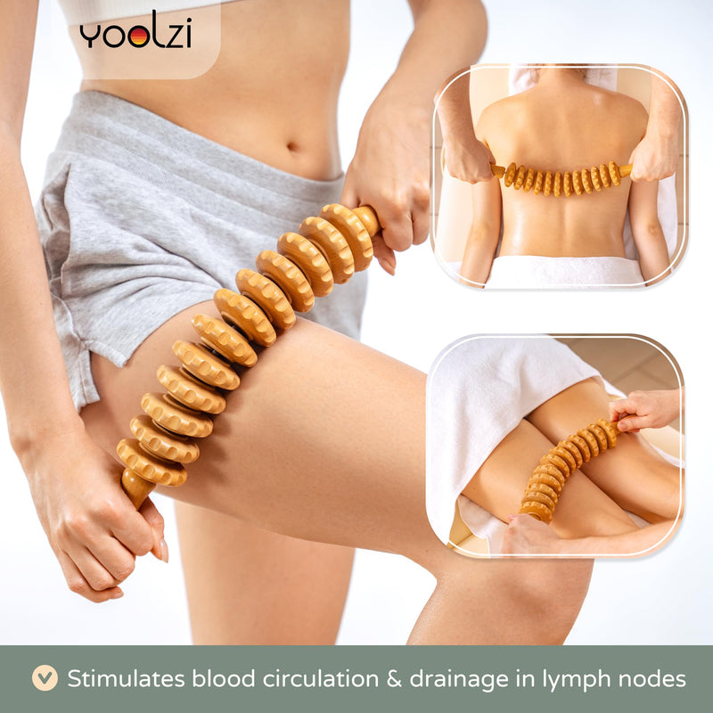 [Australia] - 3 PCS Wood Therapy Massage Tools - Professional Maderoterapia Kit for Body Sculpting, Improving Circulation, and Muscle Relaxation 16.9" 3 