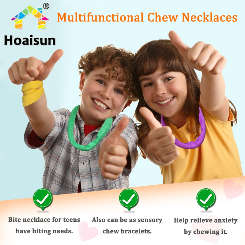 [Australia] - Chew Necklaces for Sensory Kids, Cloth Fabric Necklace Oral Toys for Boys Girls Alternative to Chewing, Terry Absorbent Chewy Toy Autism for ADHD SPD Fidgeting 6 Pack 