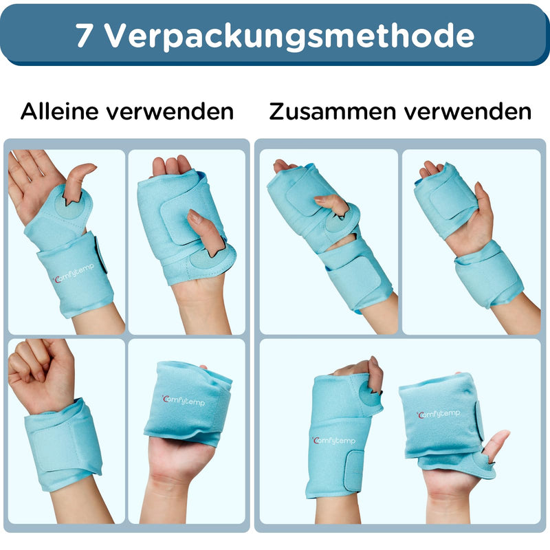 [Australia] - Comfytemp cooling cuff wrist with Velcro fastener (2 pieces) cooling bandage, gel cooling pads for carpal tunnel pain, arthritis and tendonitis, cold warm compress cooling pack 
