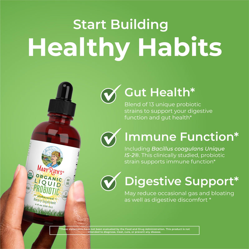 MaryRuth's Vitamin K2+D3 Gummies (Peach Mango & Apricot) & USDA Organic Probiotic Drops | Clean Label Project Verified® | Vitamins for Joint Support, & Overall Health | Vegan, Non-GMO, Gluten Free