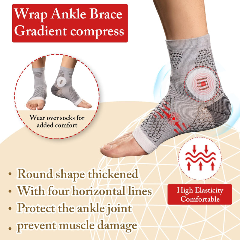 [Australia] - 3Pairs Neuropathy Socks - Soothe Relief Compression Socks 20-30 mmHg - Comprex Ankle Sleeves for Arch Support, Achilles Tendonitis, and Foot Pain Relief (Gray, X-Large) Gray 
