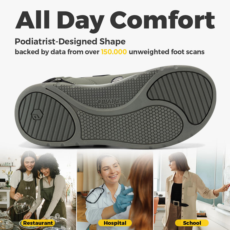 [Australia] - FitVille Women's Diabetic Shoes Extra Wide Width Diabetic Sandals for Women, Diabetic Walking Shoes Adjustable Closure Arch Support Orthopedic Shoes for Swollen Feet Plantar Fasciitis 11 Wide Grey 