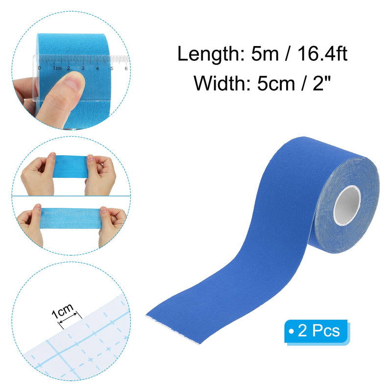 PATIKIL Aerial Hoop Tape, Athletic Tape Adhesive Non-Slip Grip Tape Yoga Rig Sports Tape for Wrapping Gymnastics Blue 16.4ft x 2 Inch
