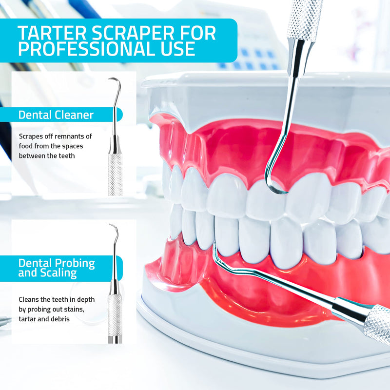 [Australia] - Utopia Care Professional Dental Tartar Scraper Tool - Dental Pick, Double Ended Tartar Remover for Teeth, Plaque Remover, Tooth Scraper (6 Inch, Silver, 1) 6 Inch 