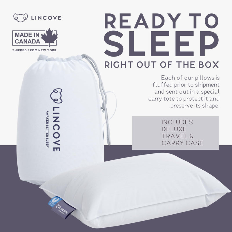 [Australia] - Lincove Canadian Down Toddler Pillow for Sleeping - Perfect for Kids Travel Pillow, Nap Time, Toddler Cot, Crib, Bed - 800 Fill Power, 100% Cotton Shell, 400 Thread Count (13 x 18) 13x18 