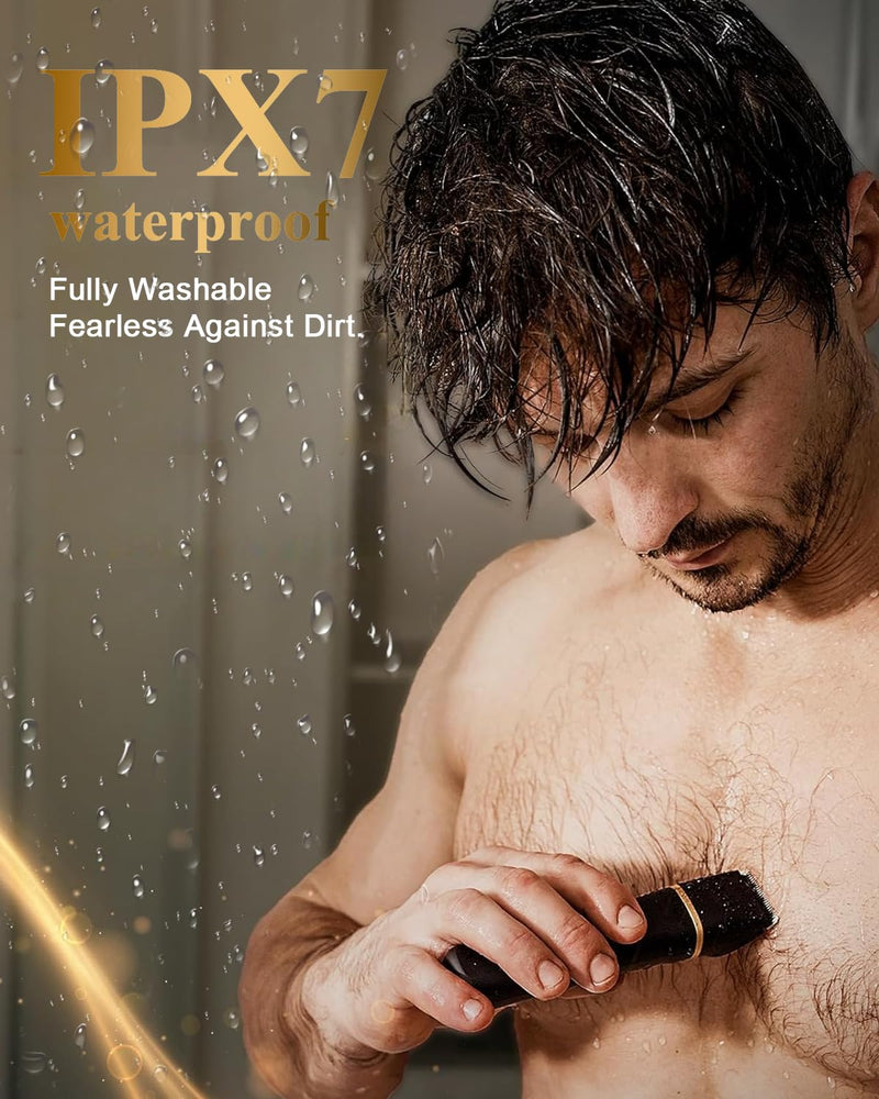 [Australia] - Body Hair Trimmer for Men, Manscape 3-in-1 Electric Razor Groin Groomer,IPX7 Waterproof Wet/Dry,Versatile Hair Trimmer for Ball/Beard/Nose,USB Rechargeable & Nose/Shaves Head,Christmas Gifts for Men Black 