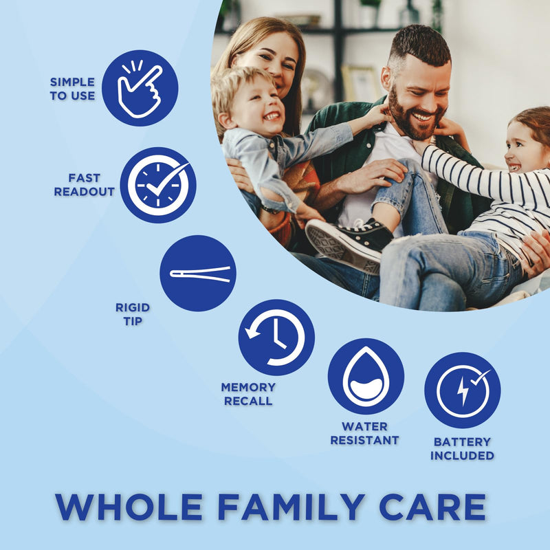[Australia] - Healthwise Digital Thermometer | 30-Second Readout | Feverline Indicator | Clinical Rigid Tip | Hygienic Water-Resistant Easy Cleaning | Storage Case + Probe Covers Included 