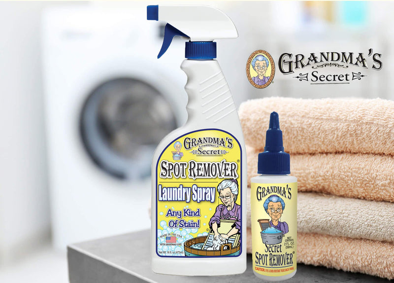 [Australia] - Grandma's Secret Spot Remover Laundry Spray - Chlorine, Bleach and Toxin-Free for Clothes - Fabric Stain Remover Removes Oil, Paint, Blood and Pet Stains - 16 oz & 2 oz Combo, DuoPack 