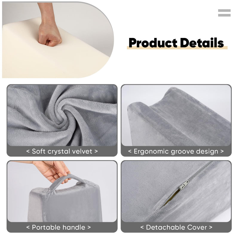 [Australia] - Arm Elevation Pillow Wedge Arm Pillow for Adult After Post Surgery Rest to Keep Elevated Pillow Arm Pillow for Broken Arm Grey 