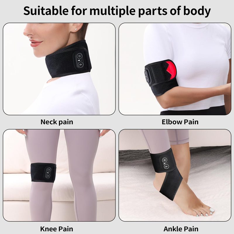 Cordless Wrist Heating Pad with Massage, Wrist Hand Heating Pad for Pain Relief, Heated Wrist Wrap with 3000mAh Battery, Vibration and Adjustable Heat Settings - Left Right Hand S18