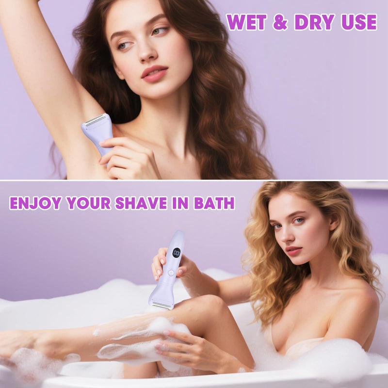 [Australia] - Bikini Trimmer Electric Razors for Women,3 in 1 Body Hair Removal Kit for Face,Pubic,Arm, Leg, Armpit, Bikini Trimmer,Painless IPX6 Waterproof Rechargeable Portable Lady Shavers Wet & Dry Gifts 
