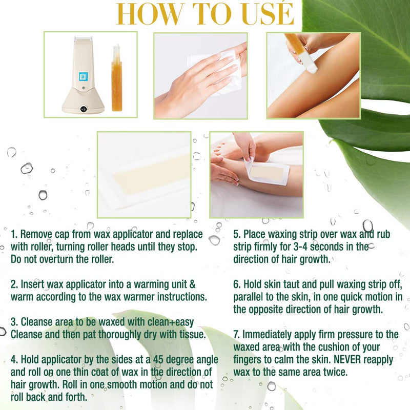 [Australia] - Clean + Easy Original Roll On Wax – Small Wax Refill Cartridges for Hair Removal, Fast & Easy Roll On Applicator for Face, Brows & Delicate Areas, 3 Pack Small (Pack of 3) 