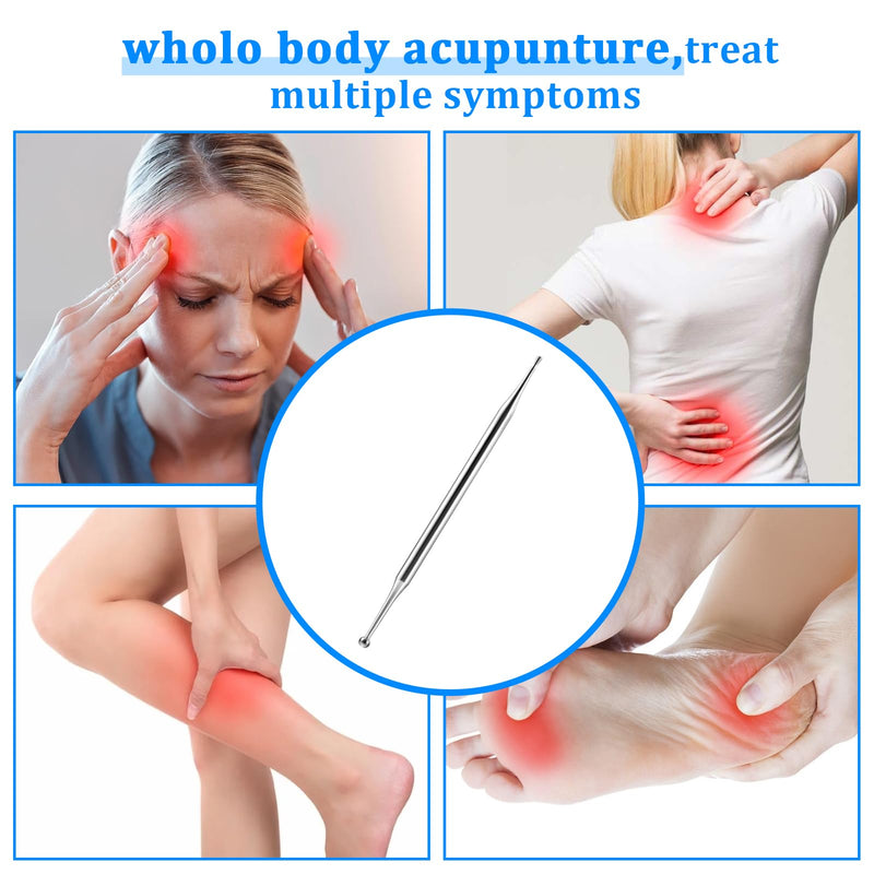 [Australia] - Acupuncture Pens, Reflexology Tools for Face Body Muscle Relax Trigger Point Massage Fascia Tool, Pressure Release for Feet Legs Arms Shoulders Neck Back - Stainless Steel 