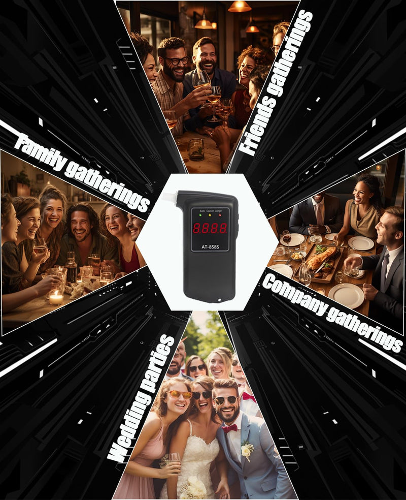 2026 Portable Breathalyzer, Easy-to-Use Alcohol Tester with Backlit Display - Ideal for Home Use, Parties, and Special Events, Professional Alcohol Tester with 10Pcs Mouthpieces