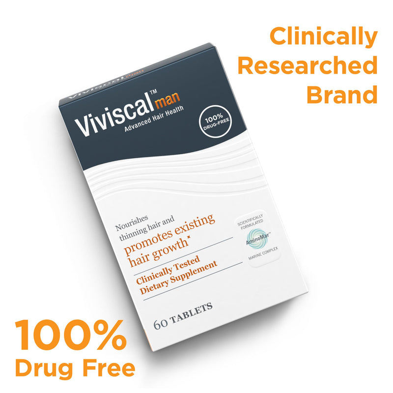 Viviscal Men's Hair Growth Supplements for Thicker Fuller Hair, Clinically Proven Collagen Complex, 60 Tablets 1 Month Supply 2.46 Ounce (Pack of 1)