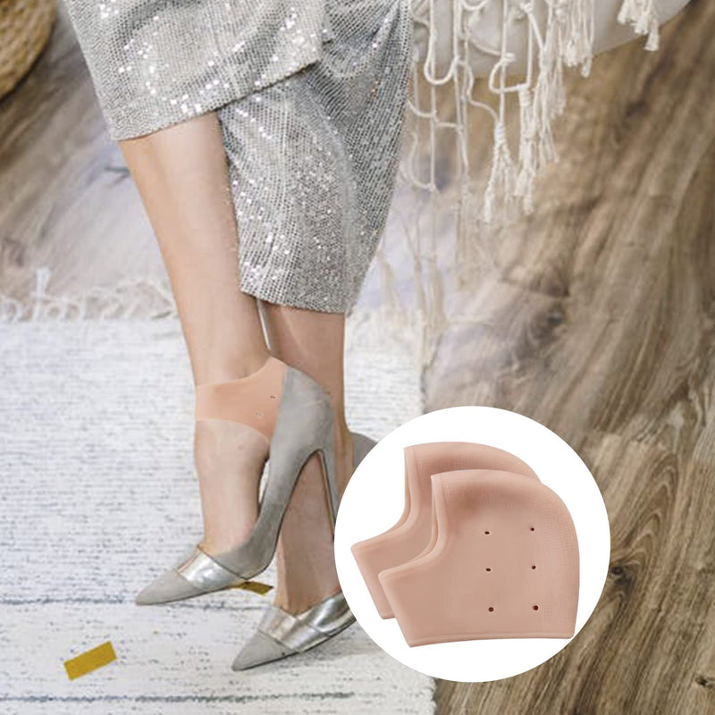 [Australia] - Pack of 4 silicone heel pads, breathable heel spur insoles, heel protection for shoes, heel cushion to relieve heel pain, dry cracked white, flesh coloured 