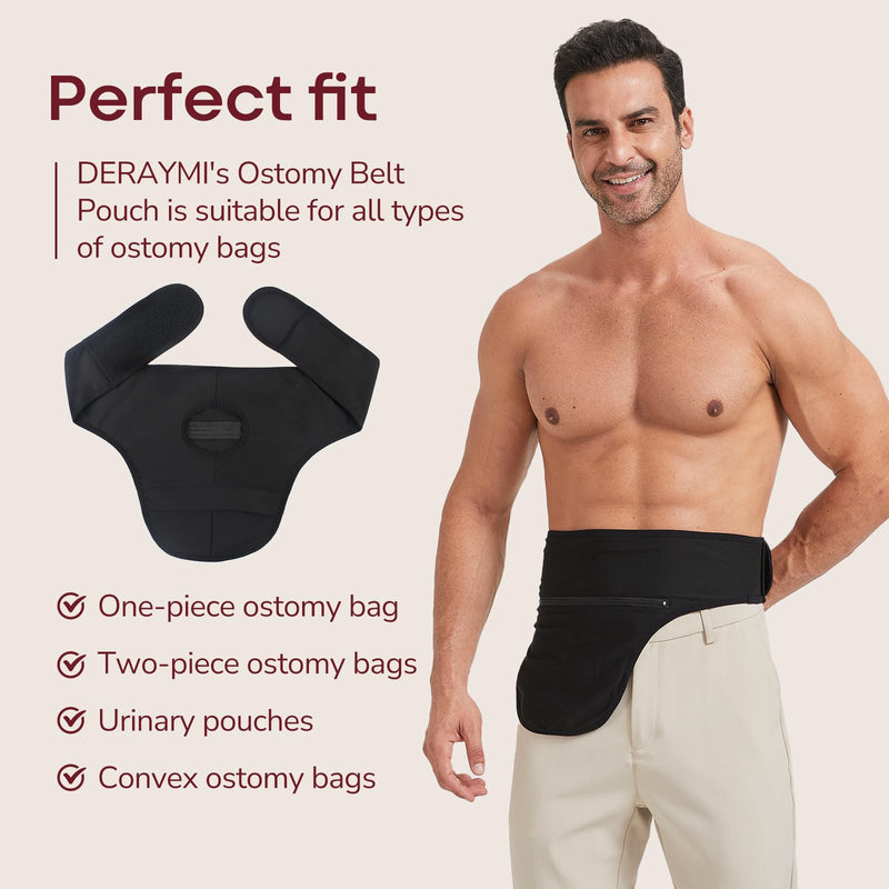 [Australia] - DERAYMI Ostomy Belts for Men Women, Ostomy Bag Cover for Keeping Ostomy Bag in Place, Colostomy Support Belt Ostomy Wrap for Swimming Outdoor Activities (L) L 