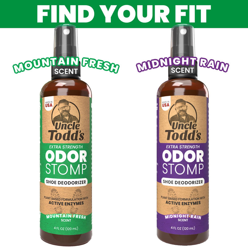 [Australia] - Uncle Todd's Shoe Deodorizer Spray - Proven & Powerful Enzyme Formula Spray for Shoe Odor Elimination in All Footwear (Mountain Fresh) Mountain Fresh 4 Fl Oz (Pack of 1) 