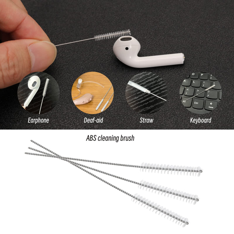 SG Store 10Pcs 2.5mm Hearing Aid Tube Brush Hearing Aid Cleanings Kits Aid Vent Brush for Cleanings Dredging Ventilation Hole Sound Guide Tube 60mm Length