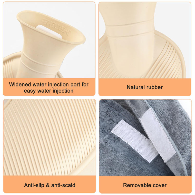 [Australia] - Hot water bottle neck, Vintoney 2L neck hot water bottle neck, shoulder & back pain neck pillow bed bottle ensures warmth comfort gift for women mother father with soft cover 2L capacity 