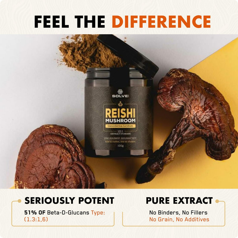 ● Premium Reishi Mushroom Capsules ● 51% Beta-D-Glucans ● 10:1 Concentrate ● No Fillers & Additives ● Vegetarian & Kosher ● 60 Capsules ● 1 Month Supply